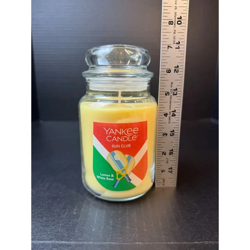 Yankee Candle LEMON & WHITE ROSE 22 oz Pickleball Single Wick Large Jar Candle